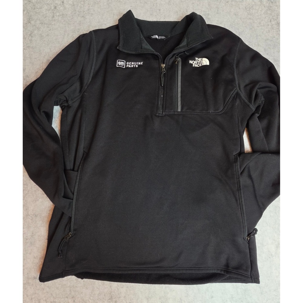 The North Face Mens Black GM Genuine Parts Fleece Quarter Zip Pullover Medium